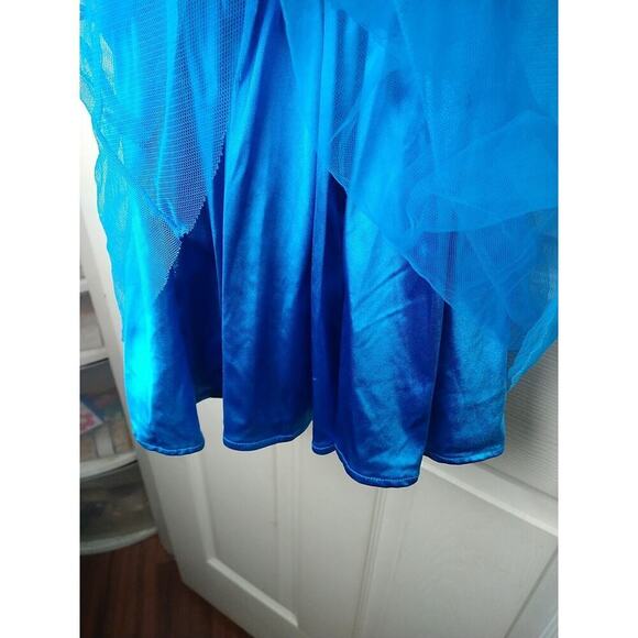 balera dancewear One Piece Lined Tulle Sequin Teal Straps Top. Size MC - Picture 6 of 12